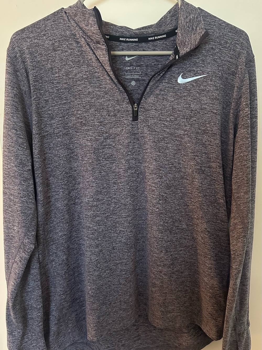Nike Dri-FIT Heathered Blue Quarter-Zip Running Top